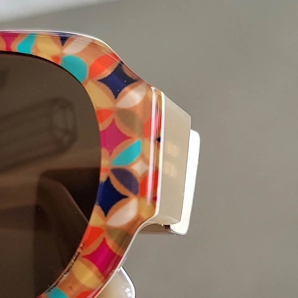 Fossil Sunglasses feature a distinctive multicolor geometric mosaic